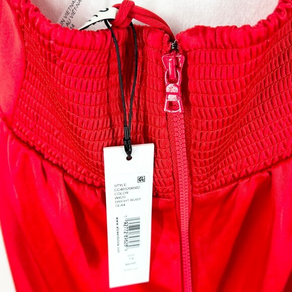 NWT Alice & Olivia Hannah Halter Scarf Maxi Dress in Bright Ruby - Picture 9 of 11